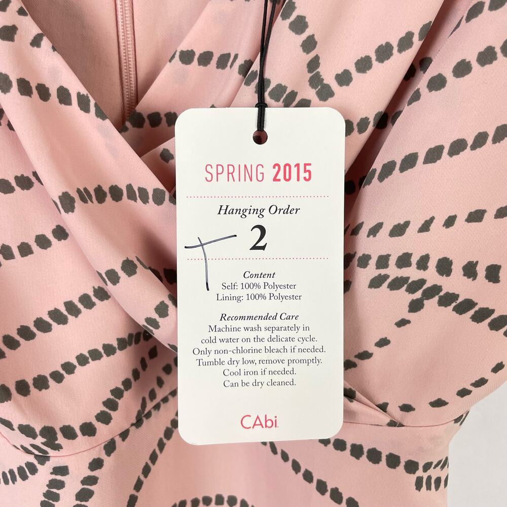 Cabi #273 Sophia Cami NWT Blush Pink & Gray Print Wrap Bust Peplum Tank Blouse - Picture 8 of 11